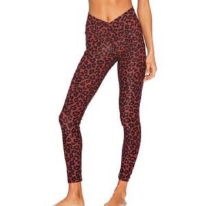 Beach Riot Leggings Cross Over Waistband Leopard Print Small